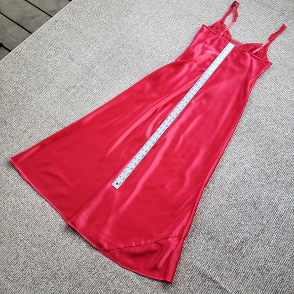 Victoria's Secret Gold Label Satin Nightgown Red Medium - Picture 10 of 12
